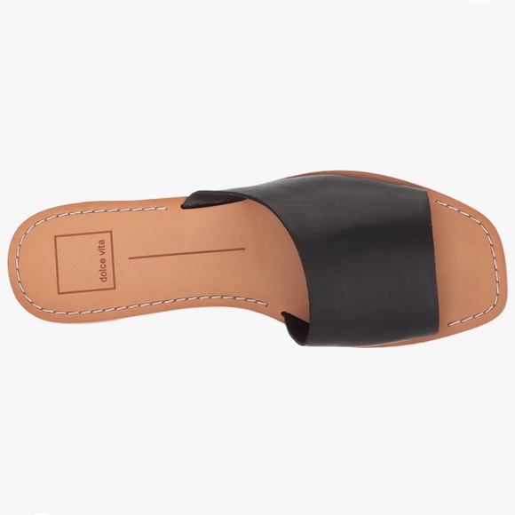 Dolce Vita Cato Slides Black and Tan Leather Size 6.5 - Picture 7 of 8